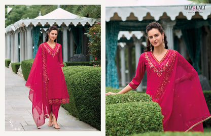 Masoom Lily Lali Viscose Silk Readymade Pant Style Suits Supplier India