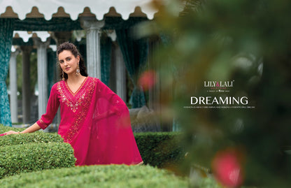 Masoom Lily Lali Viscose Silk Readymade Pant Style Suits Supplier India