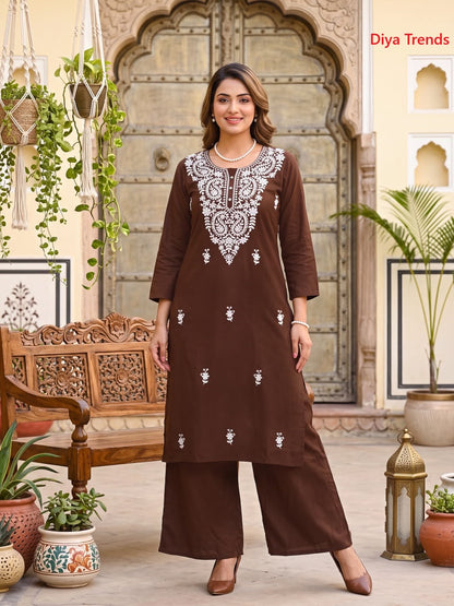 Massakali Vol 3 Diya Trends Rayon Kurti Plazzo Set Exporter Ahmedabad