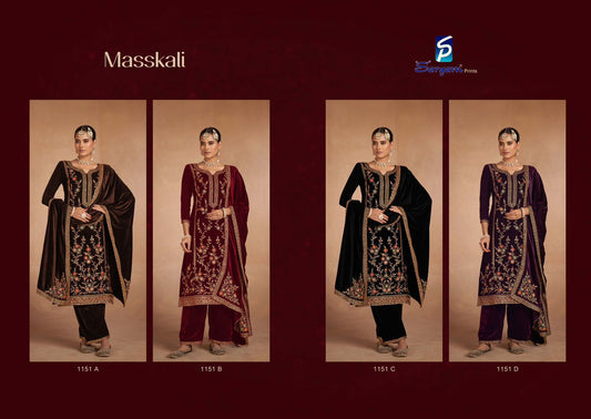 Masskali 1151 Sargam Prints Velvet Suits Exporter Gujarat