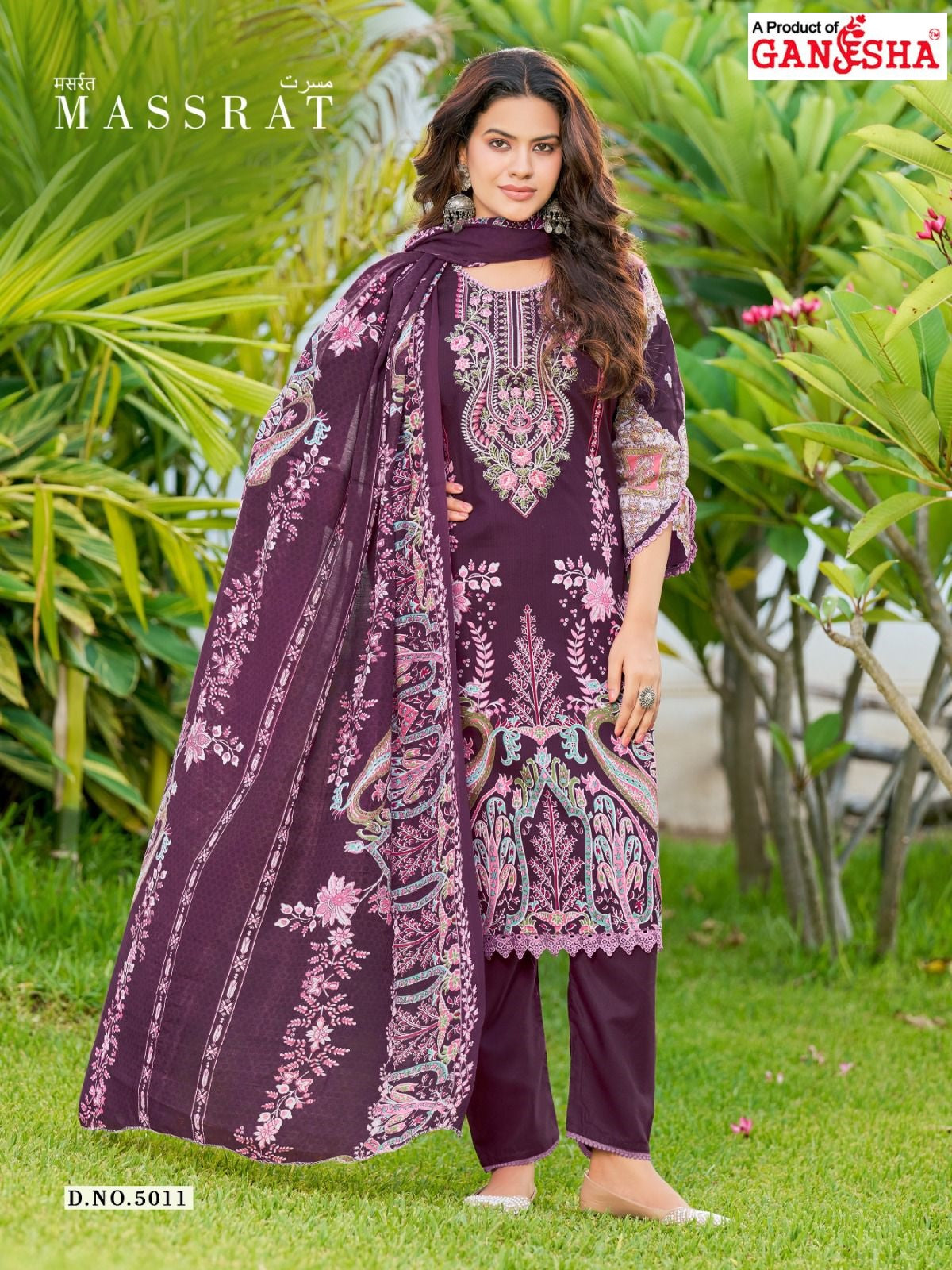 Massrat Vol 5 Ganesha Mix Cotton Karachi Salwar Suits Supplier Ahmedabad