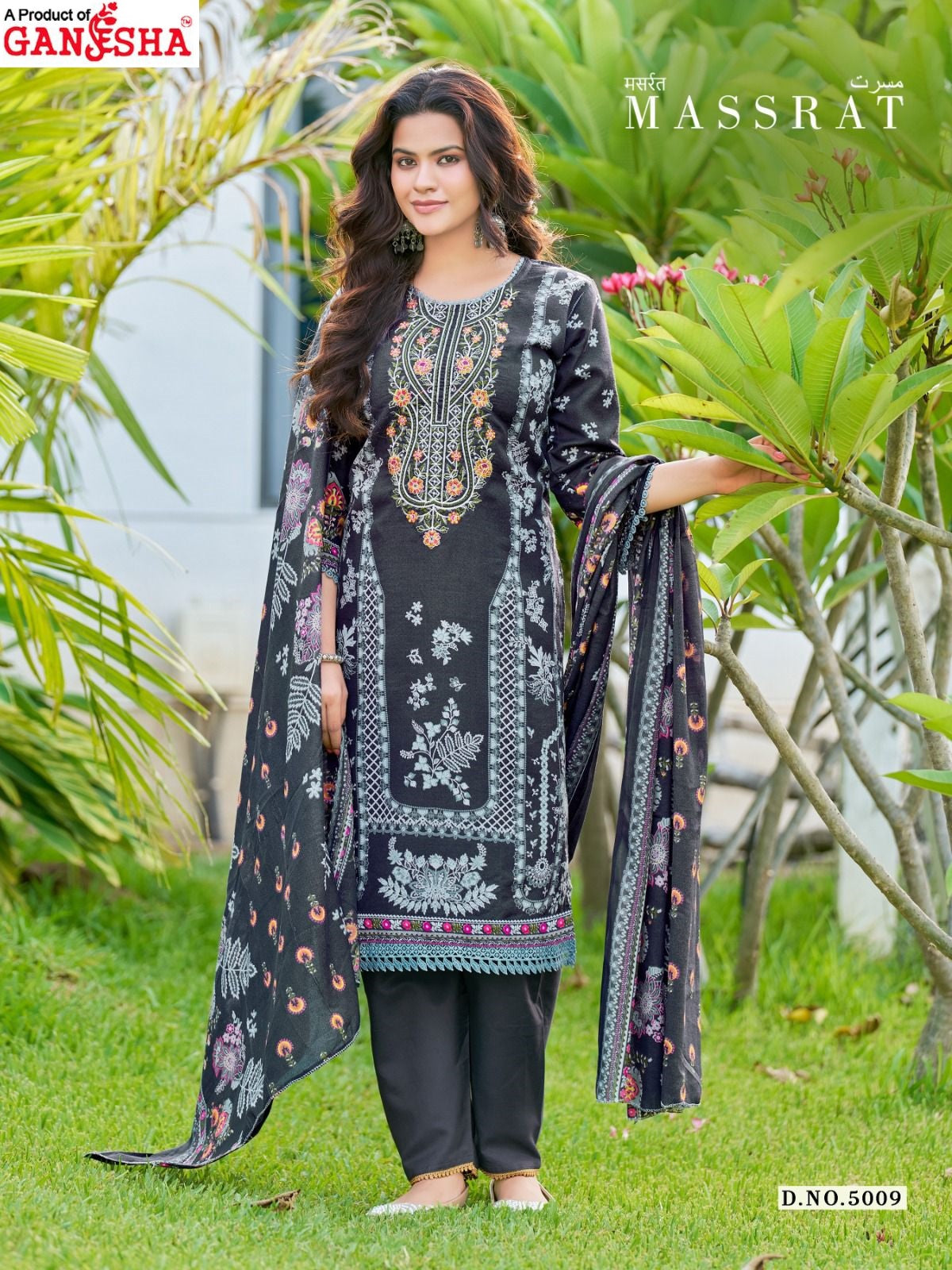 Massrat Vol 5 Ganesha Mix Cotton Karachi Salwar Suits Supplier Ahmedabad