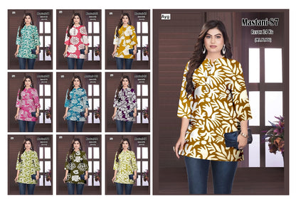 Mastani Ayg Rayon 14Kg Short Kurtis Exporter Ahmedabad