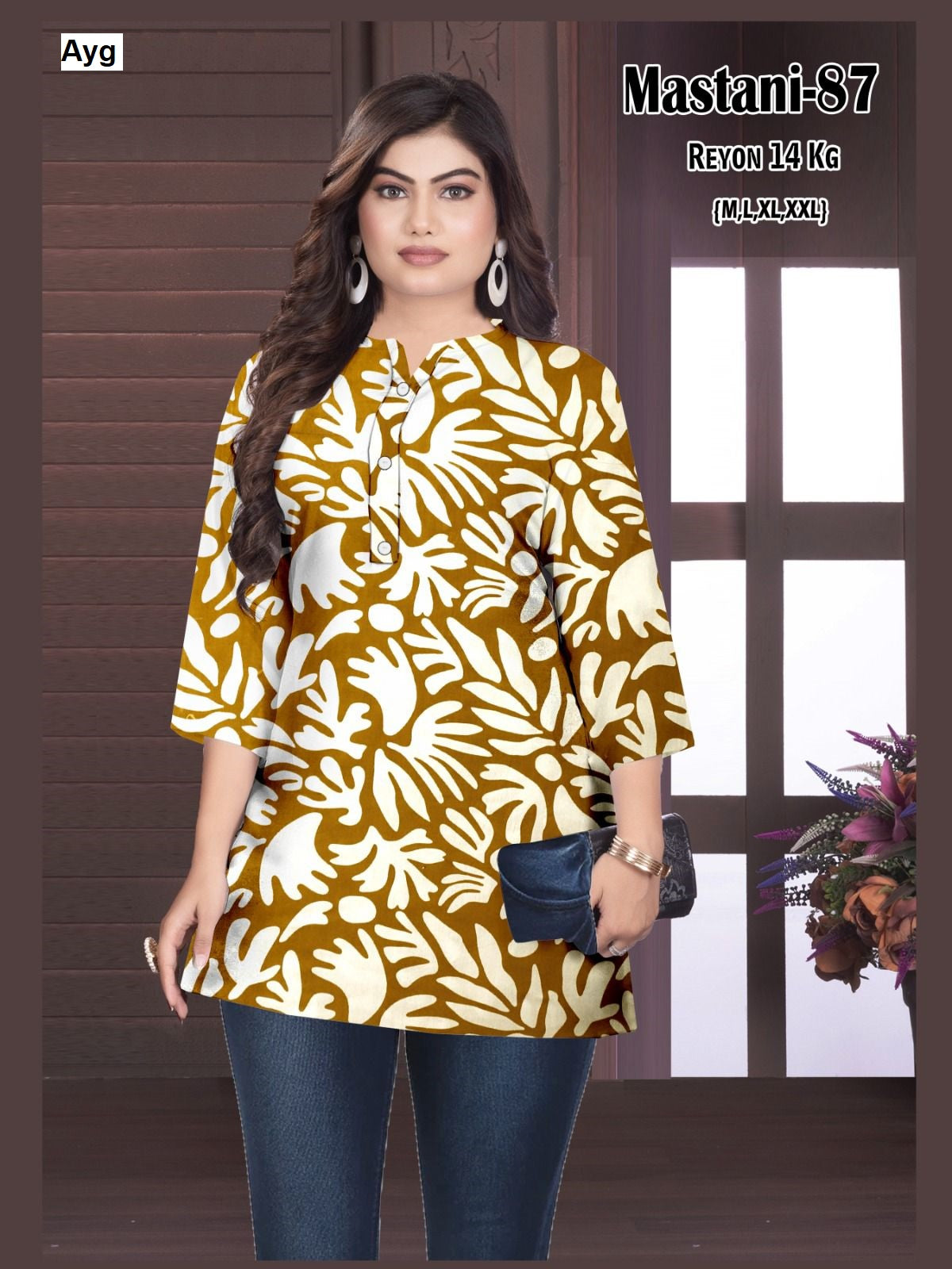 Mastani Ayg Rayon 14Kg Short Kurtis Exporter Ahmedabad