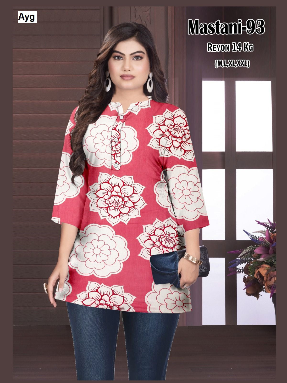 Mastani Ayg Rayon 14Kg Short Kurtis Exporter Ahmedabad