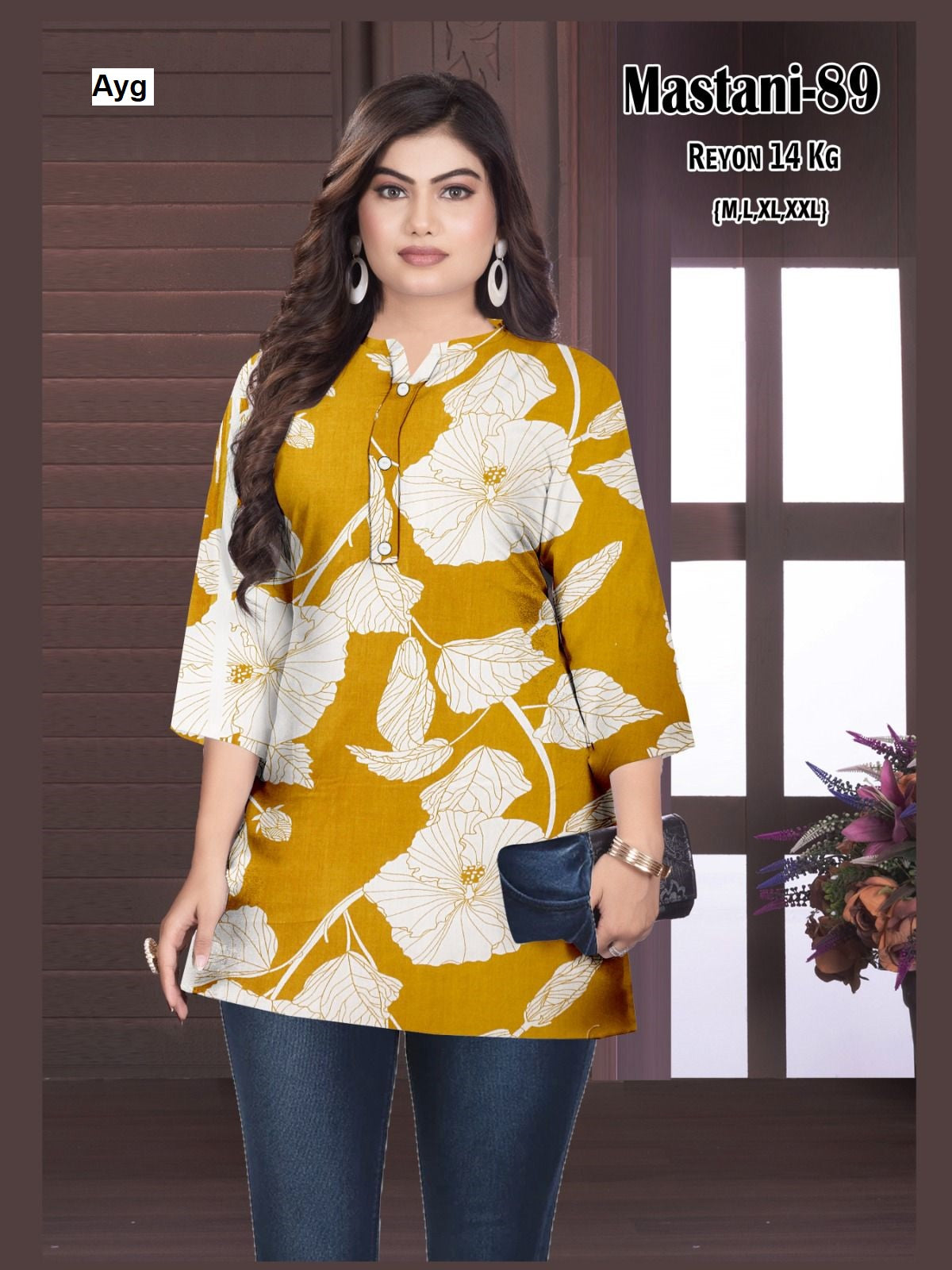 Mastani Ayg Rayon 14Kg Short Kurtis Exporter Ahmedabad