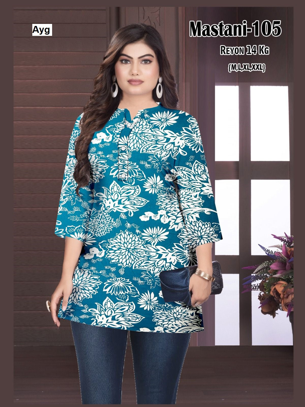 Mastani Ayg Rayon 14Kg Short Kurtis Exporter Ahmedabad