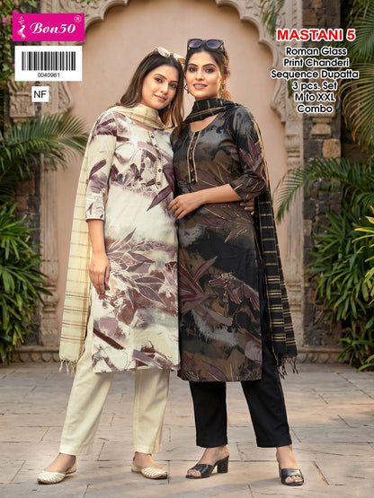 Mastani Bon50 Roman Readymade Pant Style Suits Wholesaler India