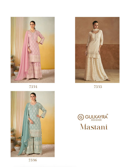 Mastani Gulkayra Designer Georgette Readymade Plazzo Style Suits Wholesaler
