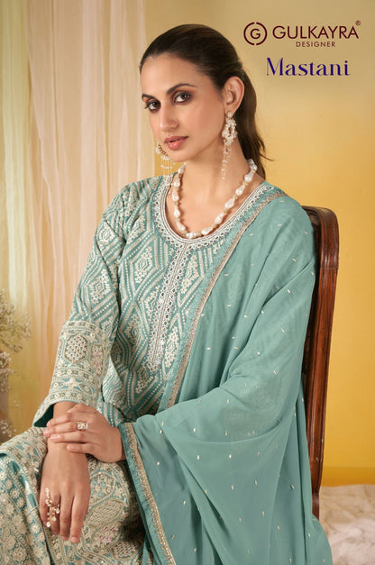Mastani Gulkayra Designer Georgette Readymade Plazzo Style Suits Wholesaler