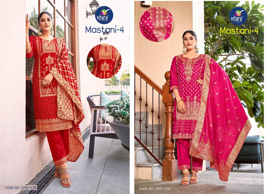 Mastani Vol 4 Vitara Nylon Readymade Pant Style Suits Exporter Gujarat