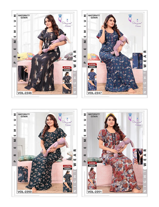 Maternity 2025 Diamond Queen Alpine Feeding Night Gown Supplier Gujarat