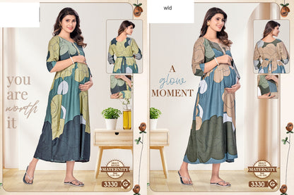 मातृत्व 310325 Wld भारी रेयान फीडिंग नाइट गाउन निर्यातक भारत