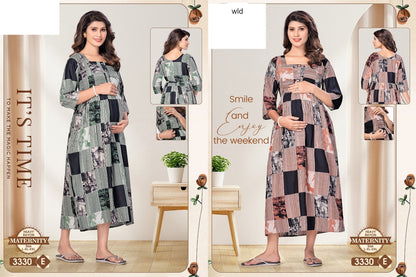 मातृत्व 310325 Wld भारी रेयान फीडिंग नाइट गाउन निर्यातक भारत