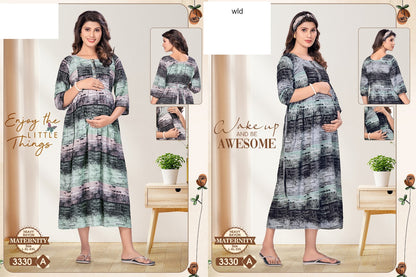 मातृत्व 310325 Wld भारी रेयान फीडिंग नाइट गाउन निर्यातक भारत