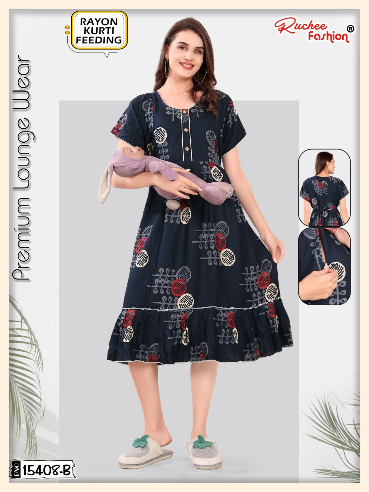 Maternity Wear Ruchee Fashion Rayon Feeding Kurtis Manufacturer