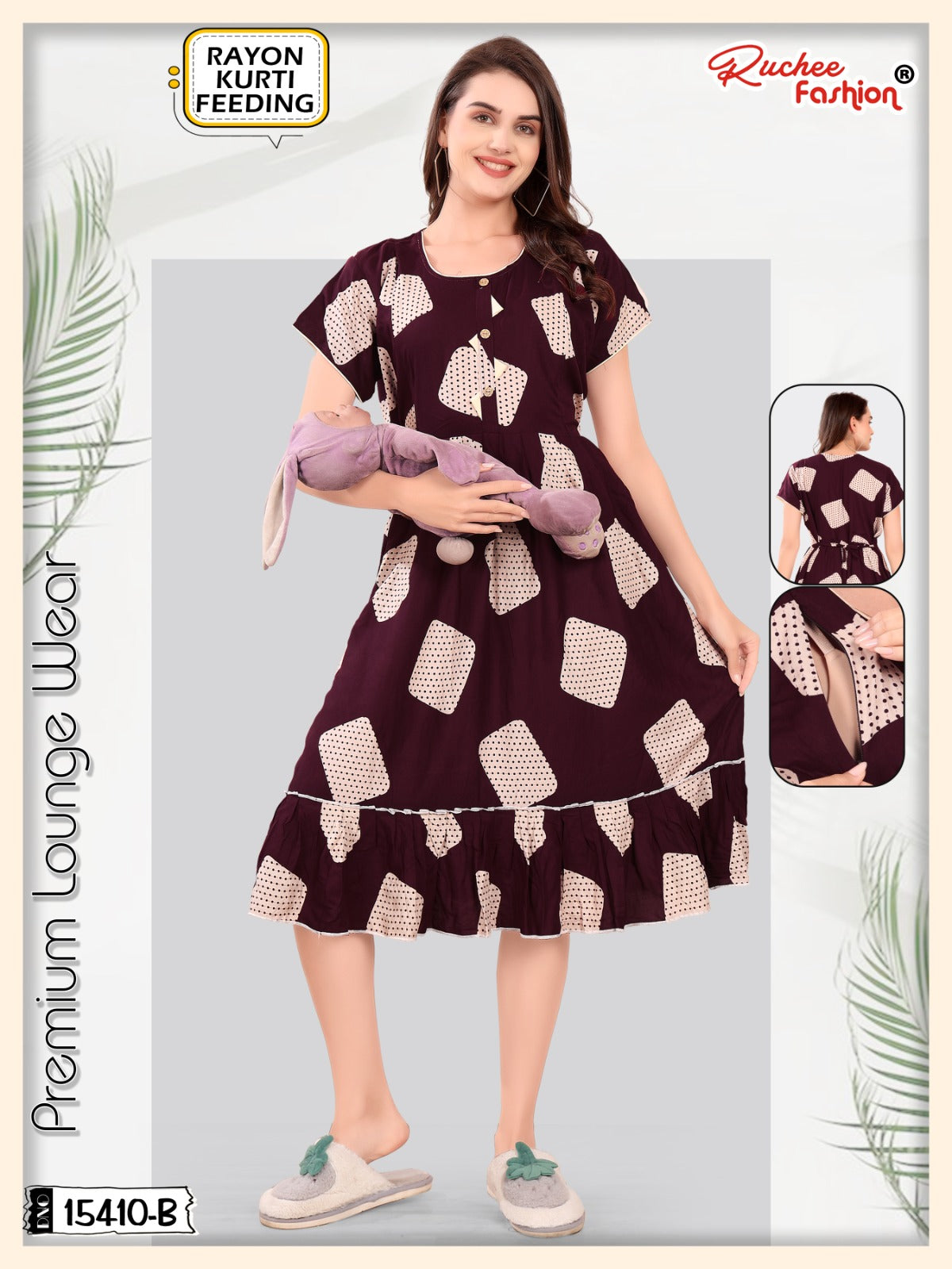 Maternity Wear Ruchee Fashion Rayon Feeding Kurtis Manufacturer