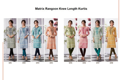 Matrix Rangoon Rayon Knee Length Kurtis Exporter Ahmedabad