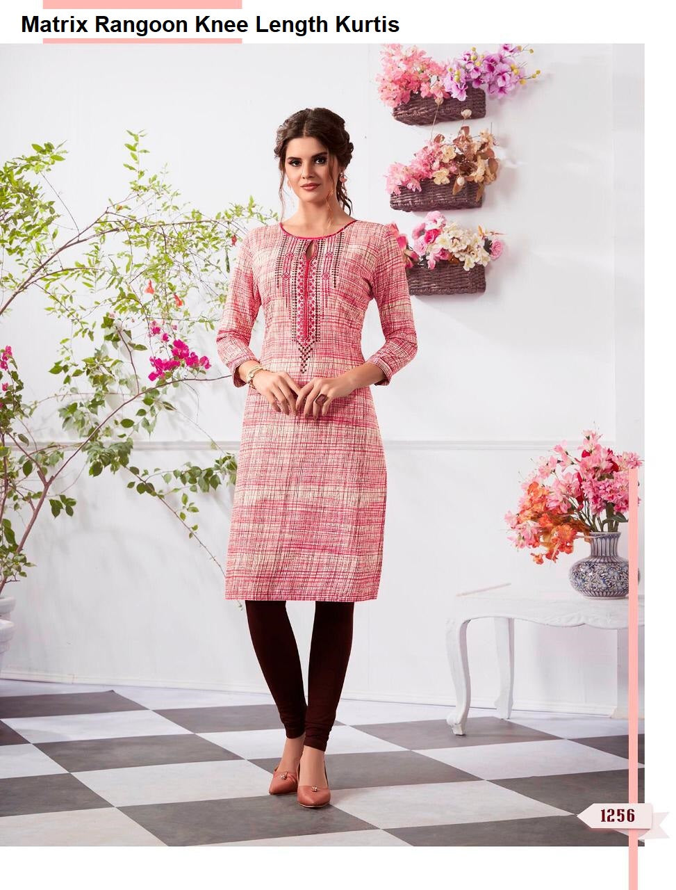 Matrix Rangoon Rayon Knee Length Kurtis Exporter Ahmedabad
