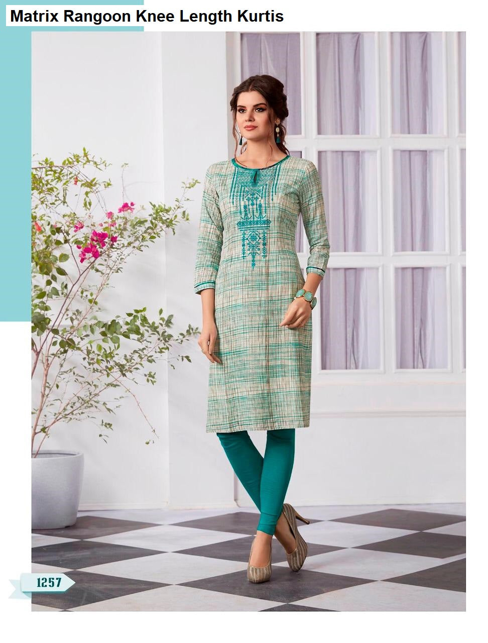 Matrix Rangoon Rayon Knee Length Kurtis Exporter Ahmedabad