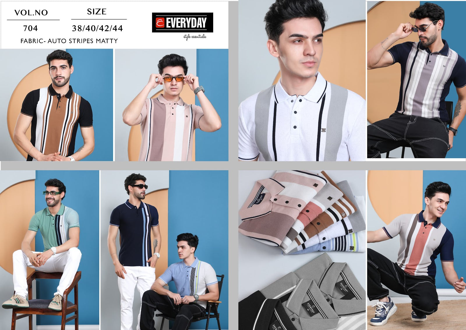 Matty Vol 704 Everyday Auto Stripes Mens Tshirts Manufacturer Gujarat