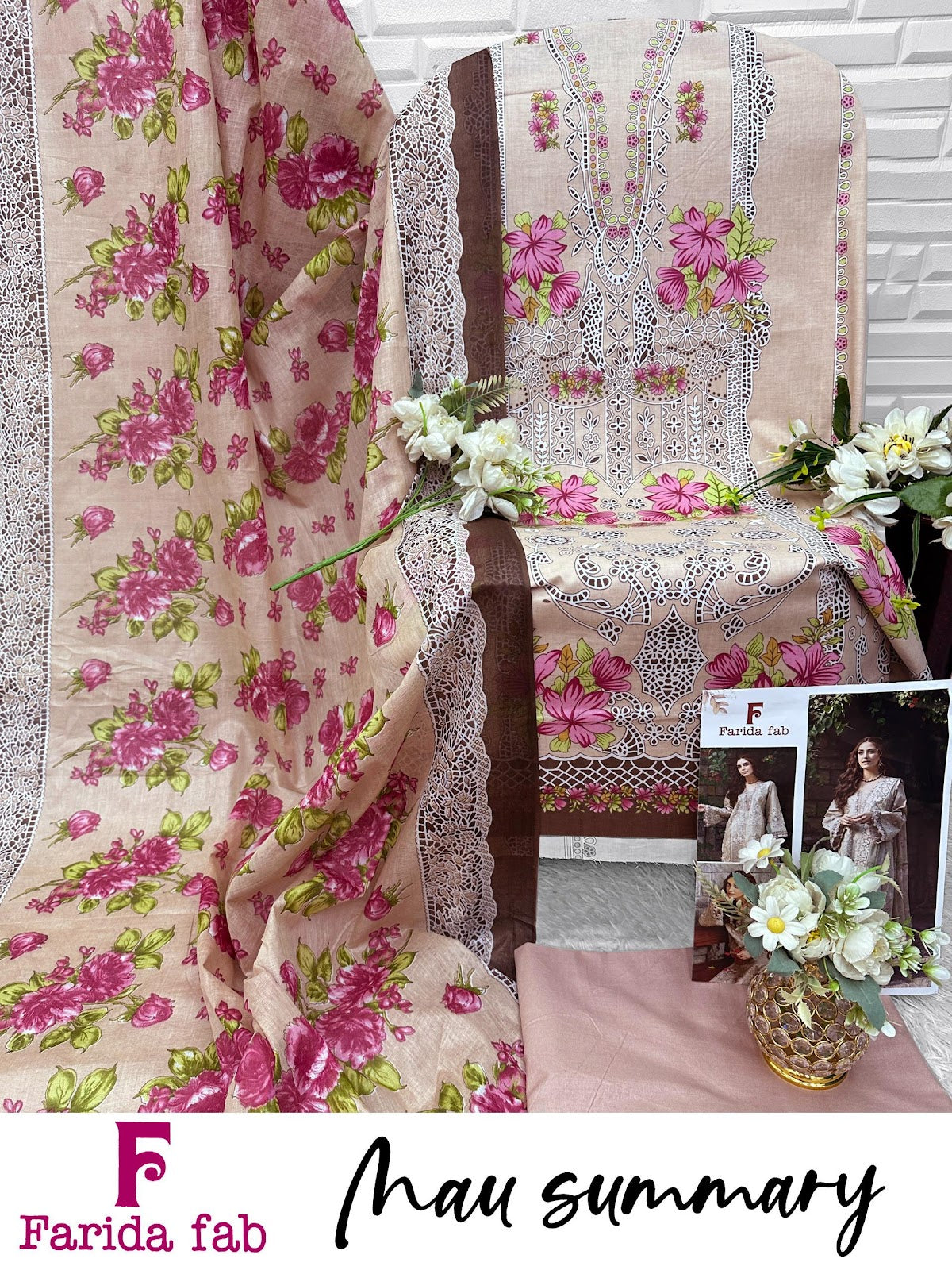 Mau Summary Farida Fab Lawn Cotton Karachi Salwar Suits Wholesaler Ahmedabad