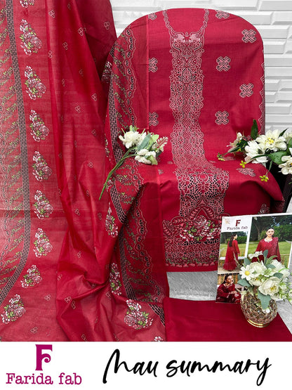 Mau Summary Farida Fab Lawn Cotton Karachi Salwar Suits Wholesaler Ahmedabad