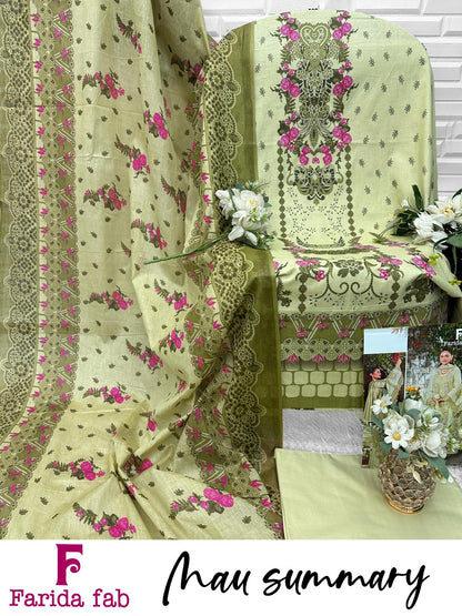 Mau Summary Farida Fab Lawn Cotton Karachi Salwar Suits Wholesaler Ahmedabad