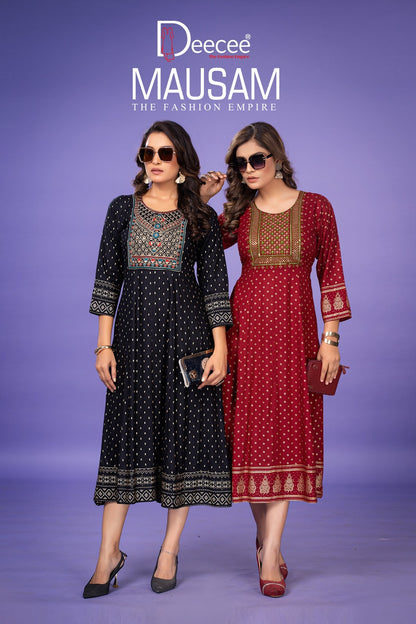 Mausam Deecee Rayon 14Kg Anarkali Kurtis Supplier Ahmedabad