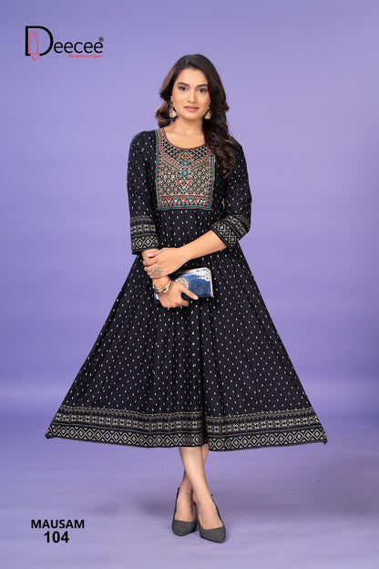 Mausam Deecee Rayon 14Kg Anarkali Kurtis Supplier Ahmedabad