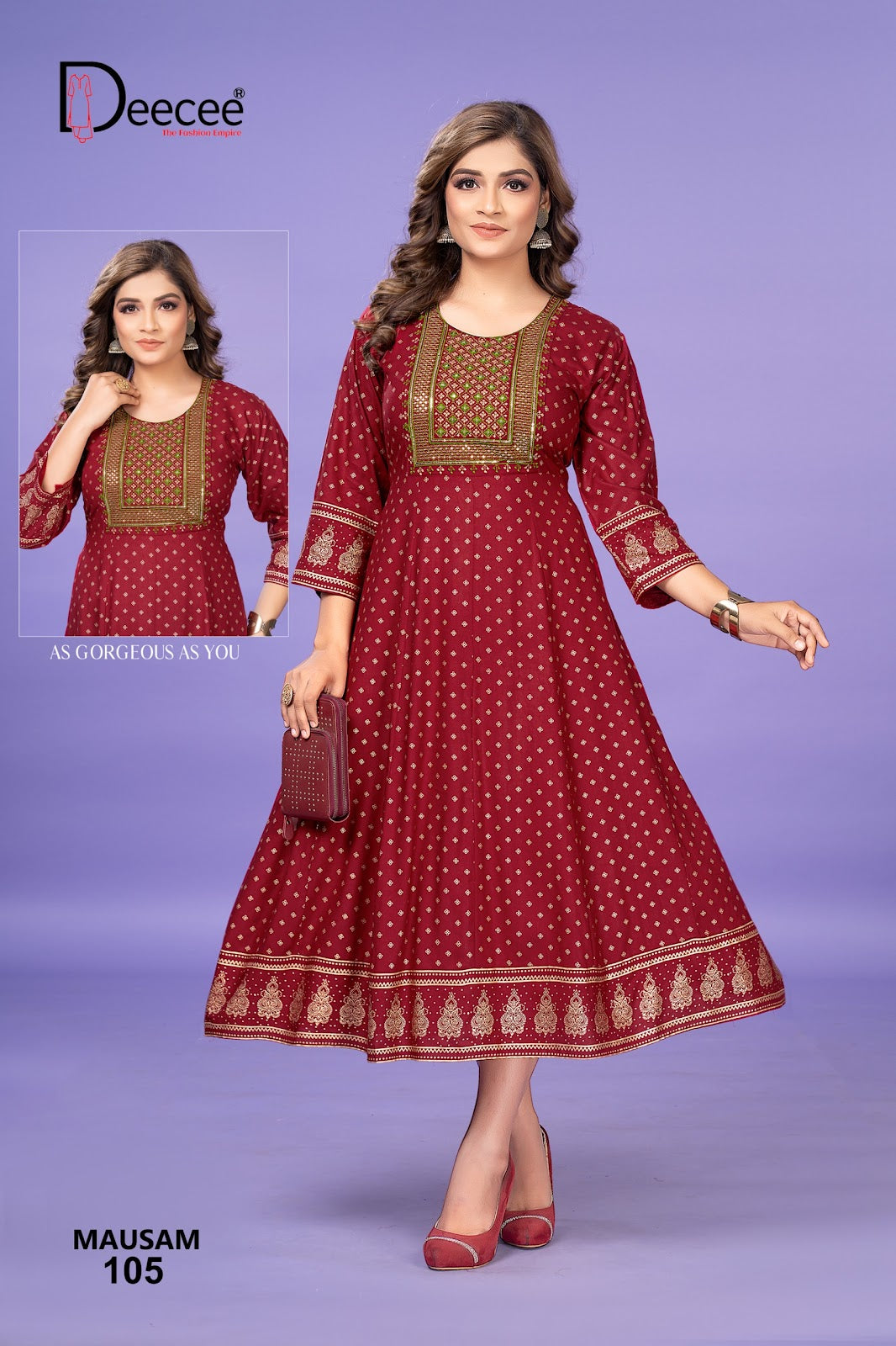 Mausam Deecee Rayon 14Kg Anarkali Kurtis Supplier Ahmedabad