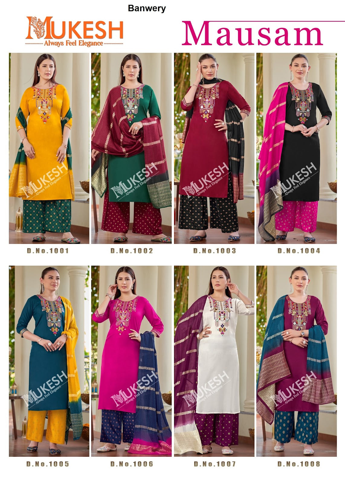 Mausam Mukesh Banwery Rayon 14Kg Readymade Plazzo Style Suits Exporter