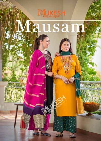 Mausam Mukesh Banwery Rayon 14Kg Readymade Plazzo Style Suits Exporter