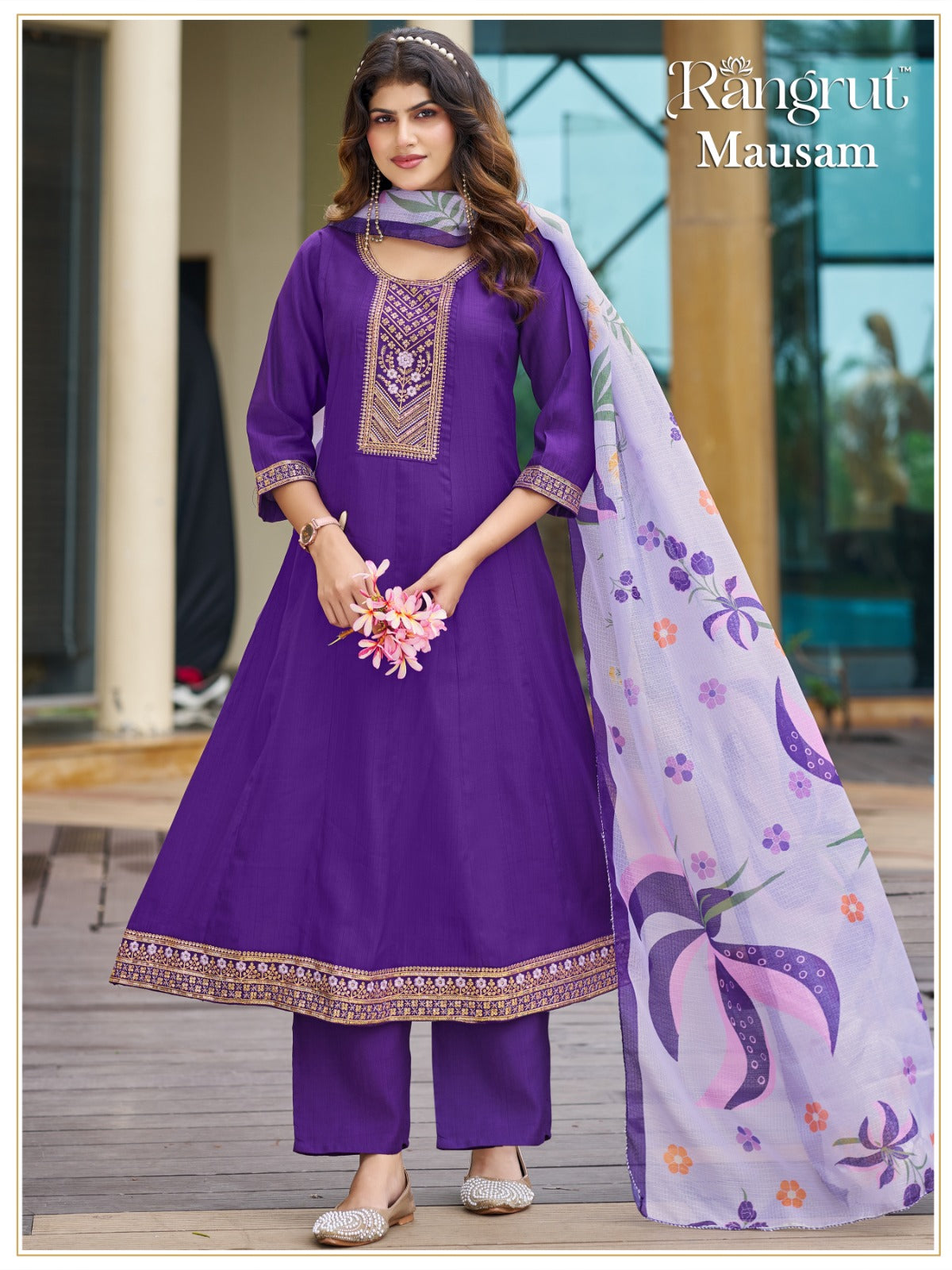 Mausam Rangrut Banwery Vertican Readymade Anarkali Suits Supplier