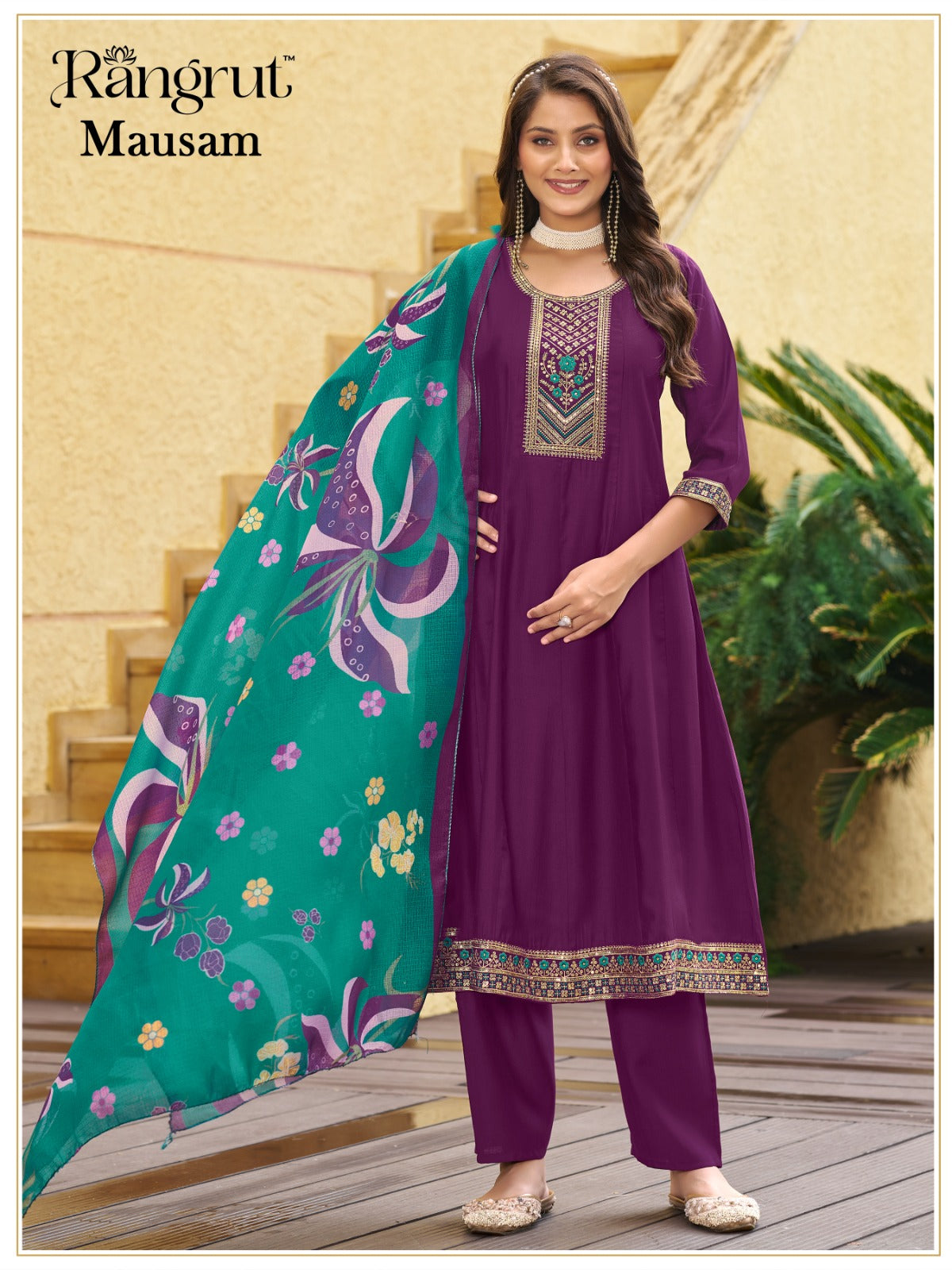Mausam Rangrut Banwery Vertican Readymade Anarkali Suits Supplier