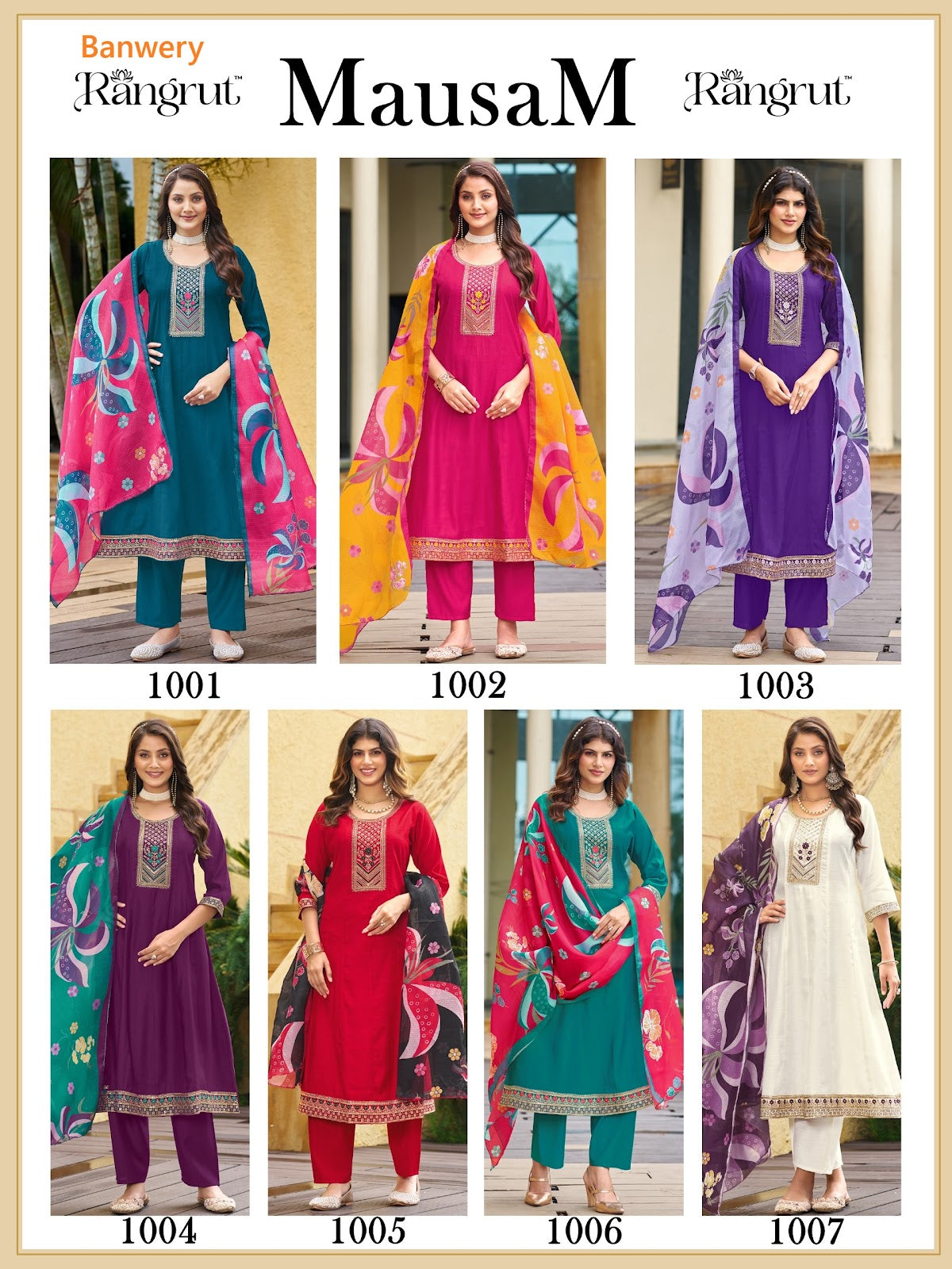 Mausam Rangrut Banwery Vertican Readymade Anarkali Suits Supplier