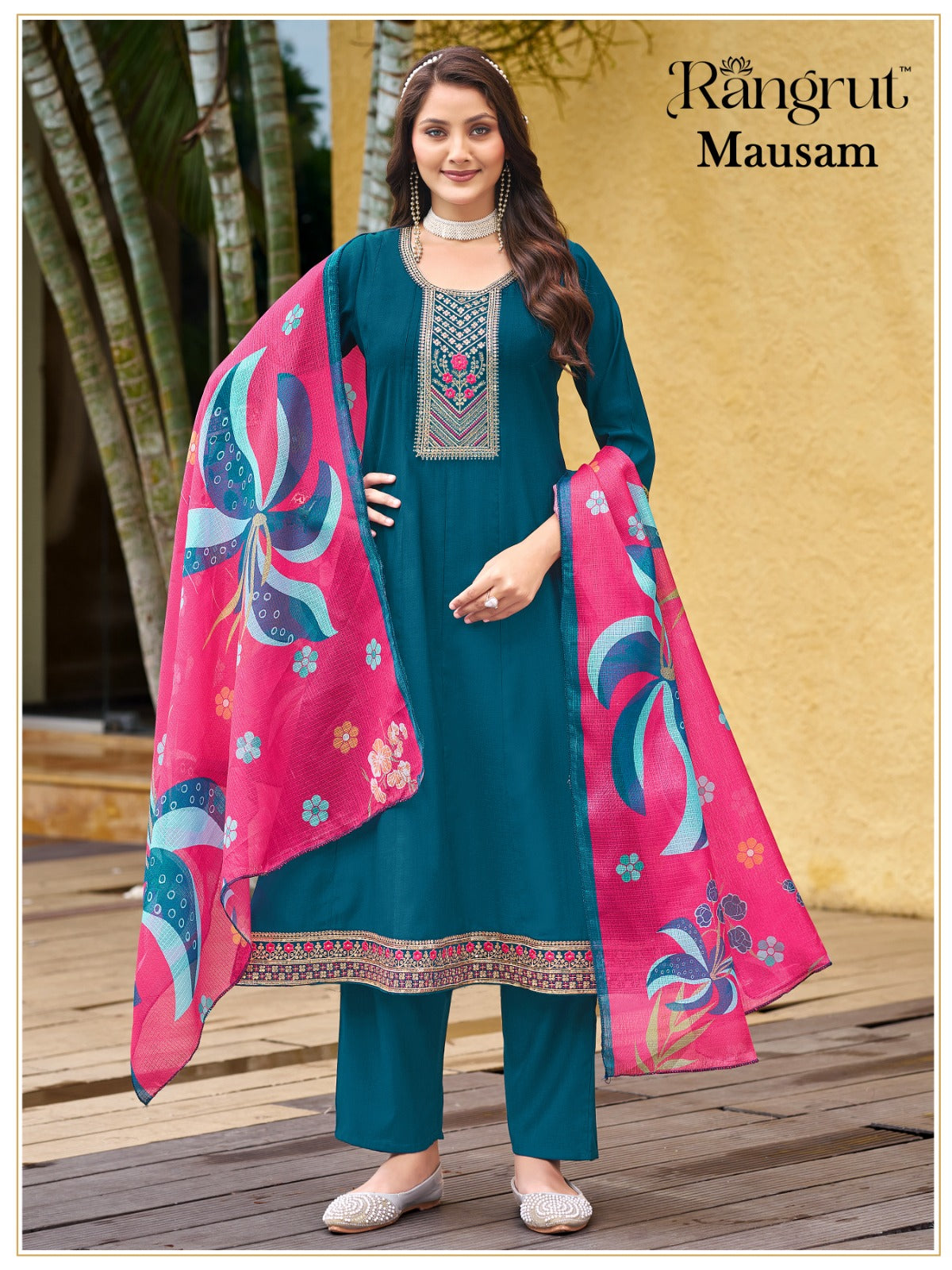 Mausam Rangrut Banwery Vertican Readymade Anarkali Suits Supplier