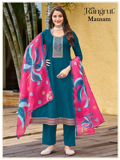 Mausam Rangrut Banwery Vertican Readymade Anarkali Suits Supplier