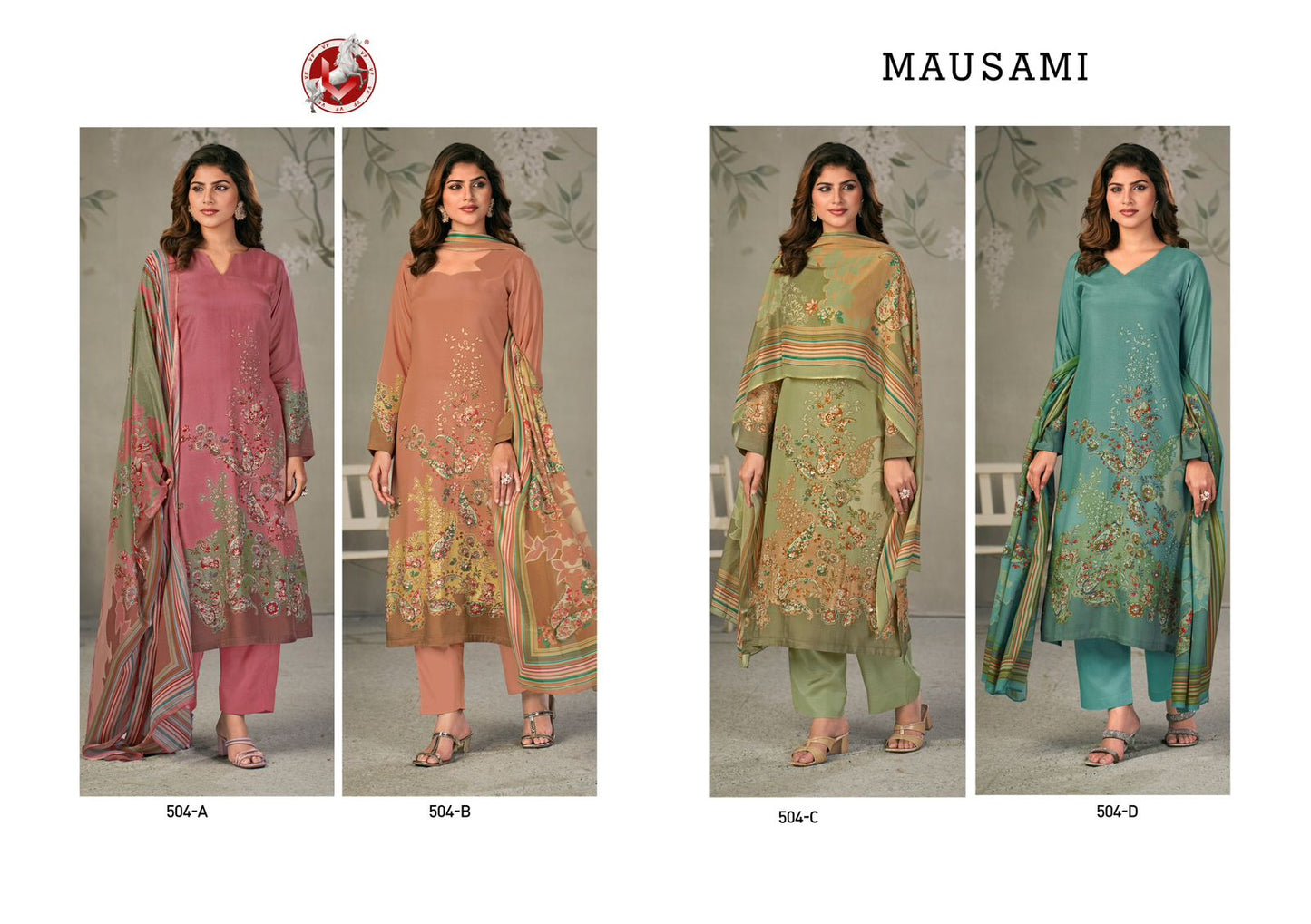 Mausami Vivek Muslin Pant Style Suits Manufacturer