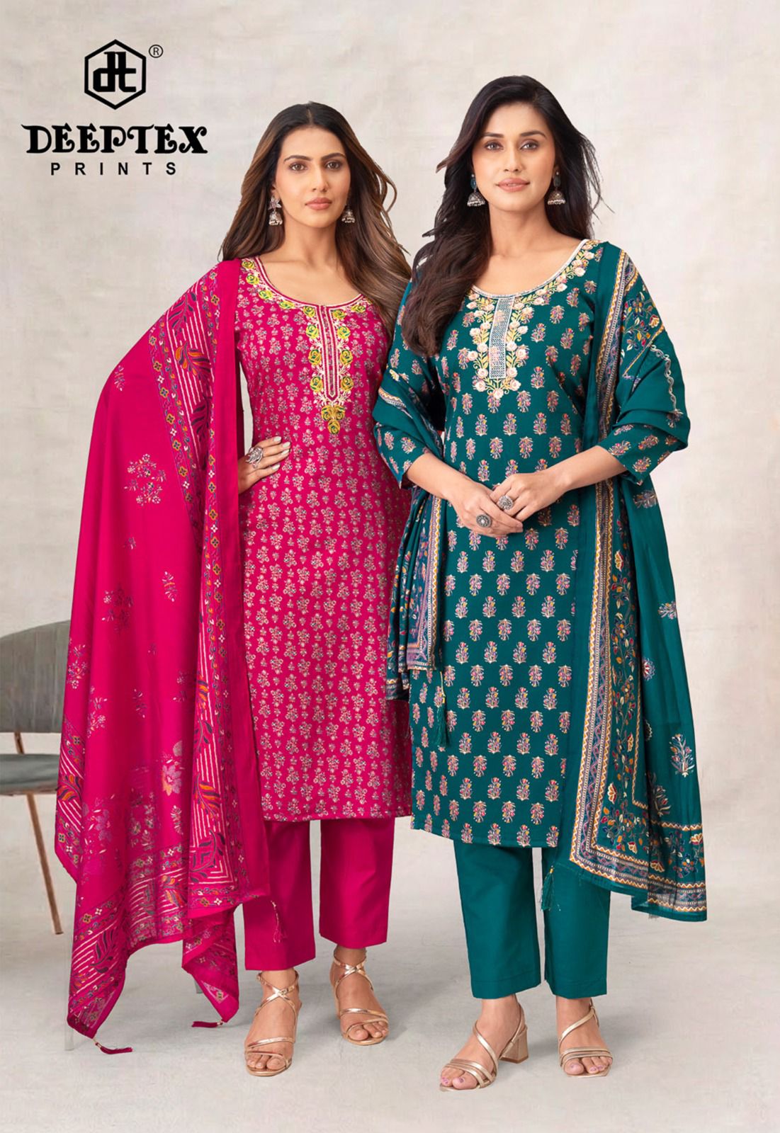 Mausami Vol 2 Deeptex Prints Jam Satin Pant Style Suits Wholesaler Ahmedabad