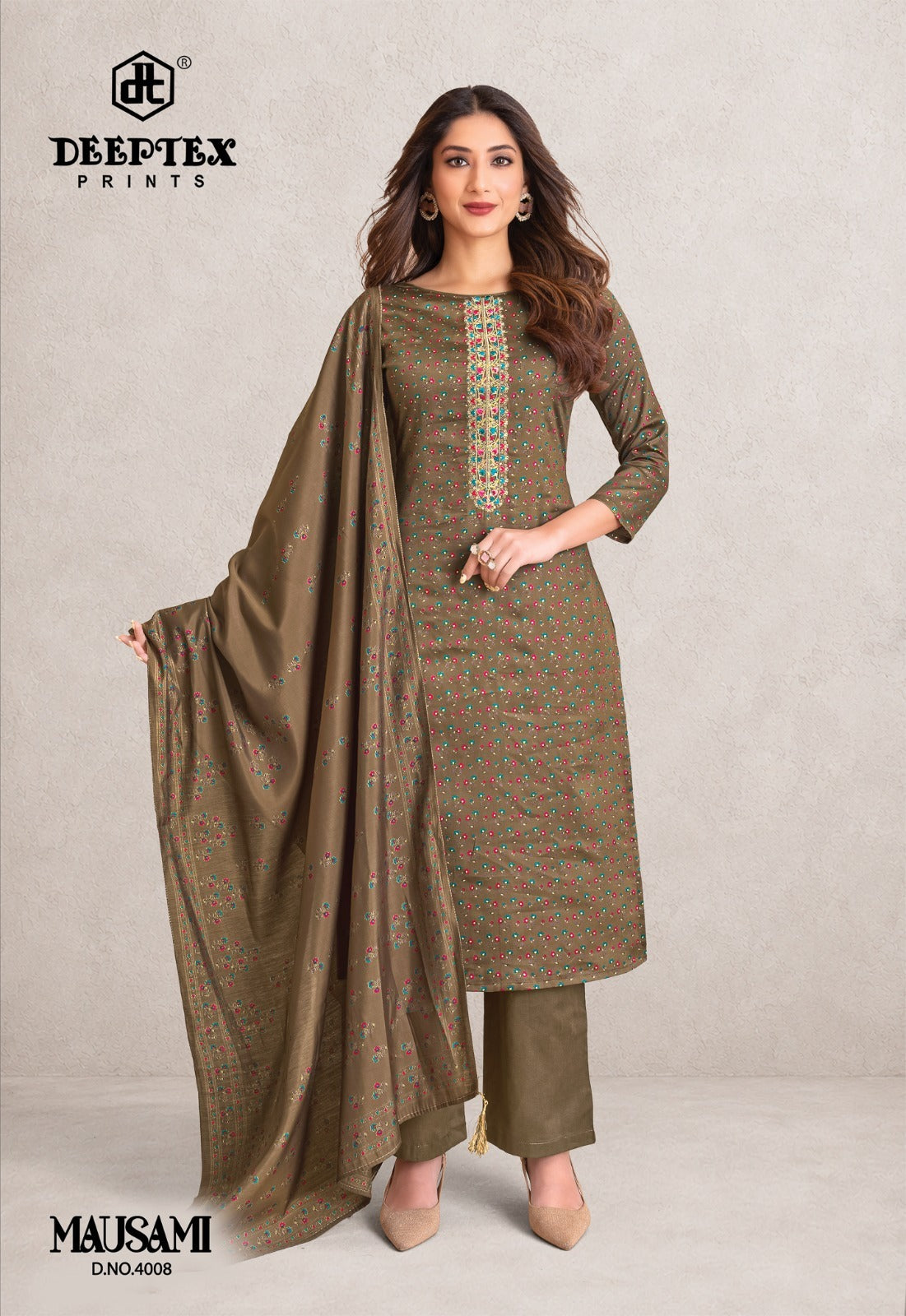 Mausami Vol 4 Deeptex Prints Jam Satin Pant Style Suits Wholesale Price
