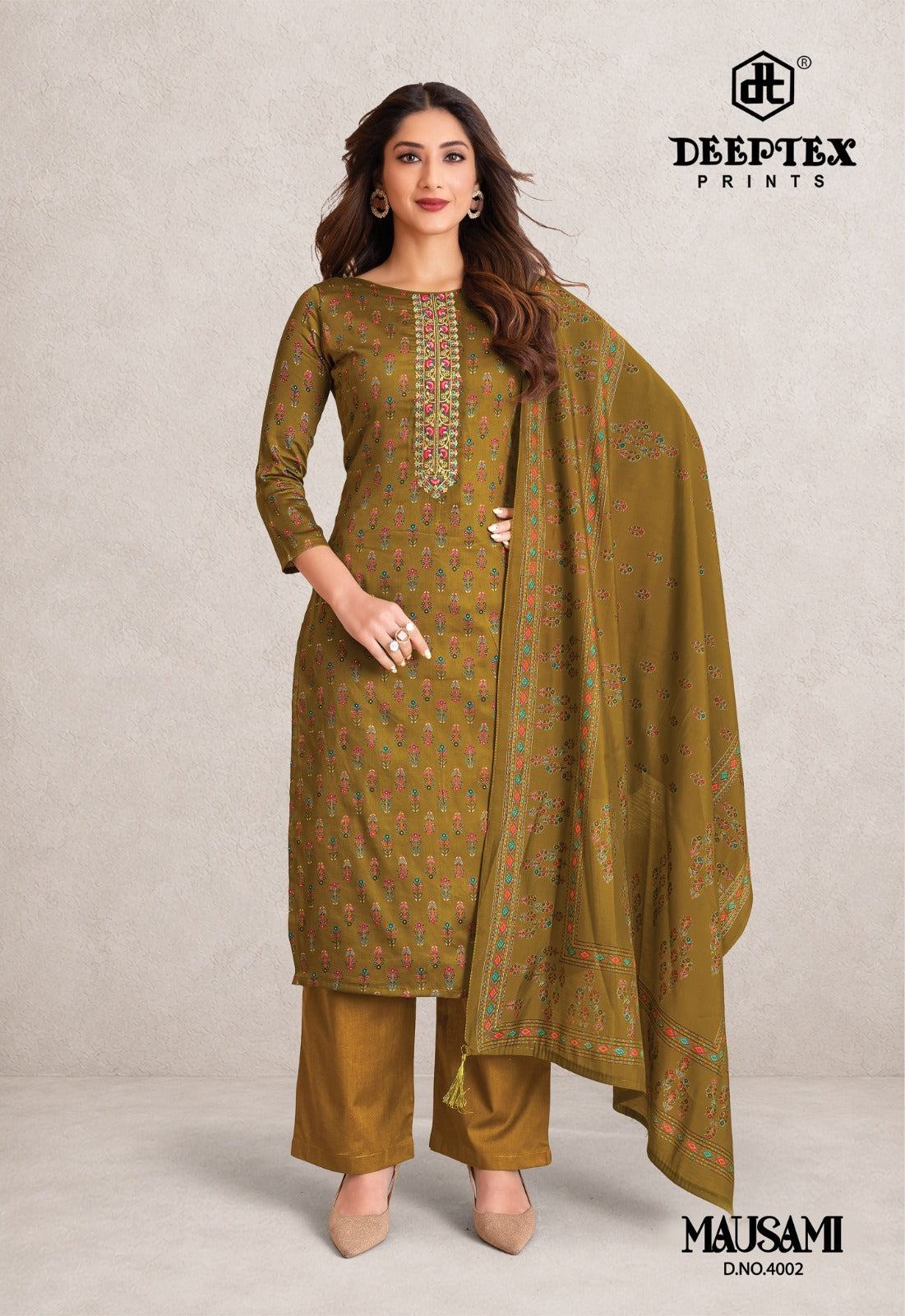 Mausami Vol 4 Deeptex Prints Jam Satin Pant Style Suits Wholesale Price