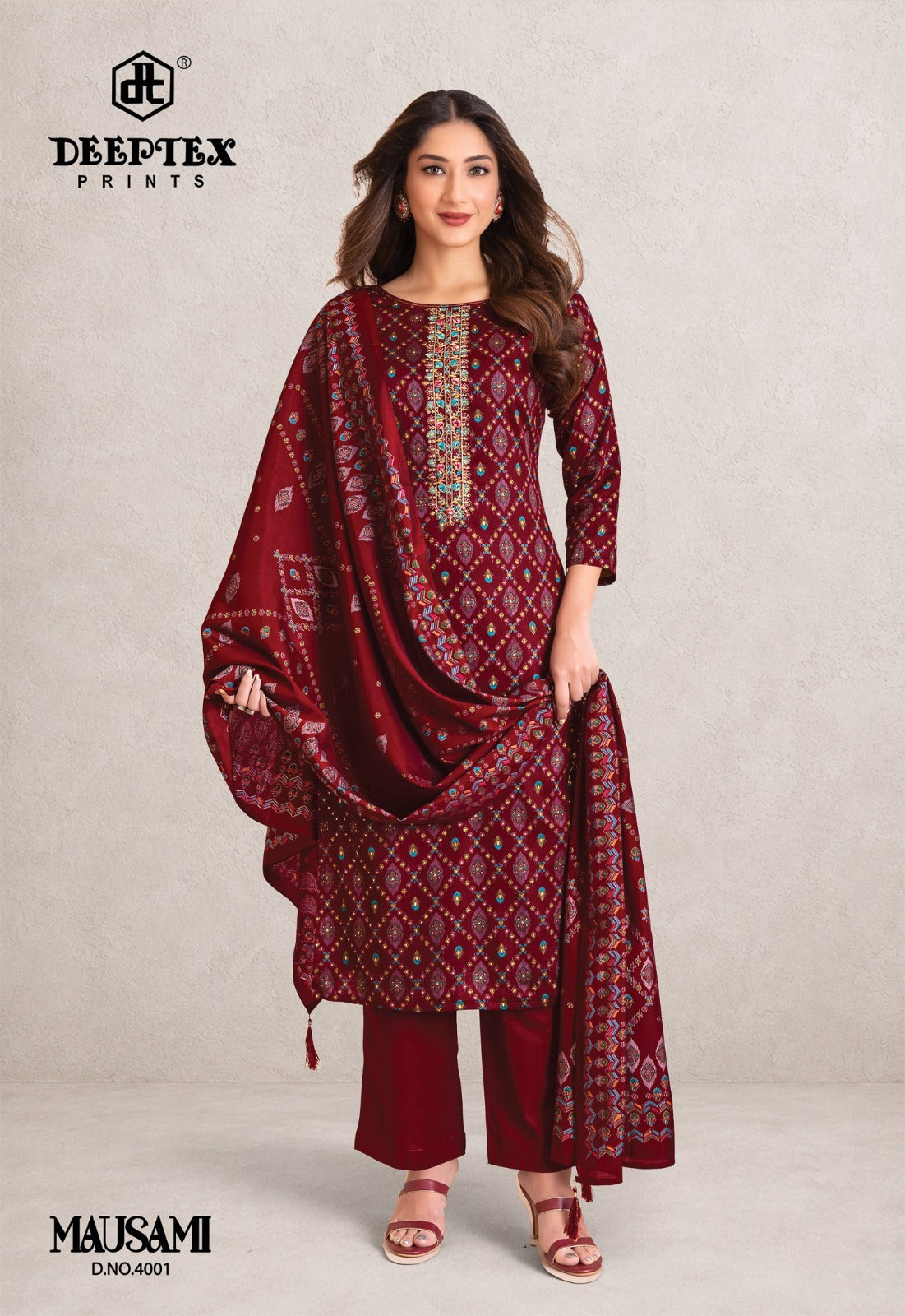 Mausami Vol 4 Deeptex Prints Jam Satin Pant Style Suits Wholesale Price