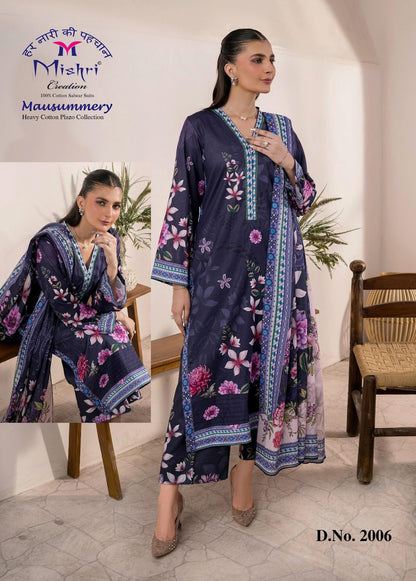 Mausummery Vol 2 Mishri Mix Cotton Karachi Salwar Suits Manufacturer Gujarat