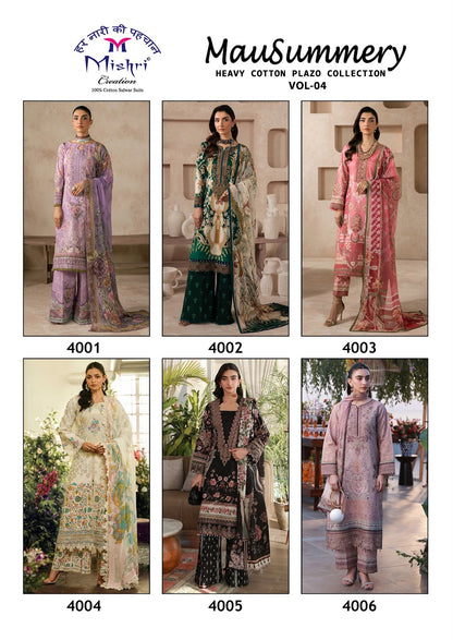 Mausummery Vol 4 Mishri Cotton Karachi Salwar Suits Manufacturer Gujarat