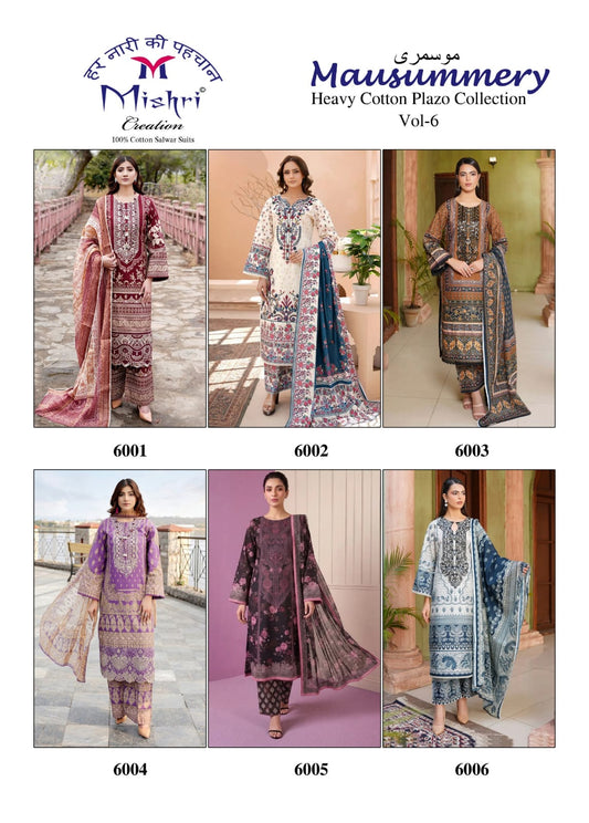 Mausummery Vol 6 Mishri Lawn Cotton Karachi Salwar Suits Exporter