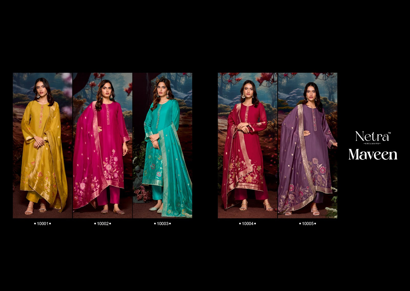 Maveen Netra Woven Silk Pant Style Suits Wholesaler
