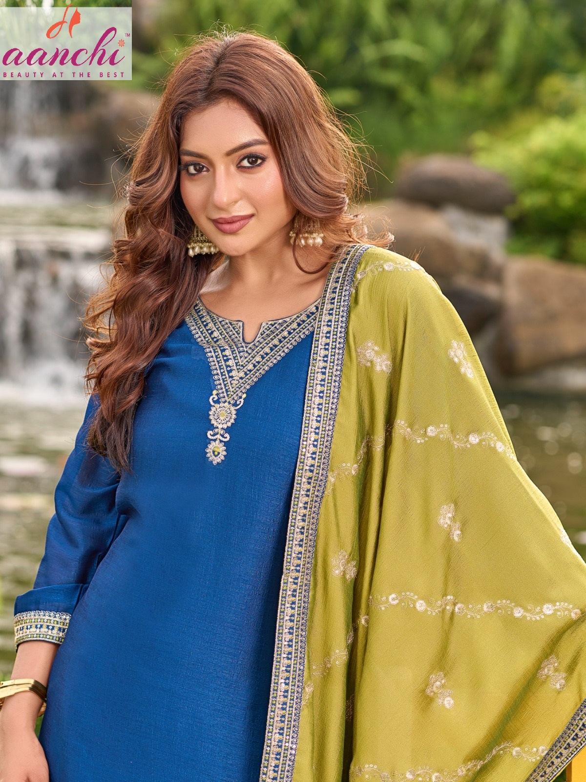 Maverick Aanchi Vichitra Silk Readymade Pant Style Suits Supplier Ahmedabad