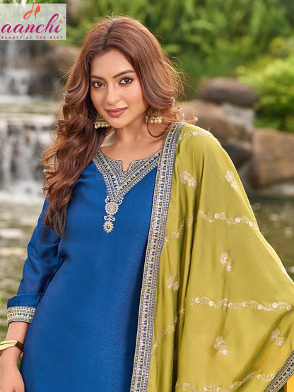 Maverick Aanchi Vichitra Silk Readymade Pant Style Suits Supplier Ahmedabad