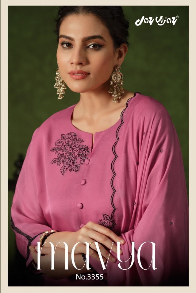 Mavya 3355 Jay Vijay Organza Pant Style Suits Exporter Ahmedabad